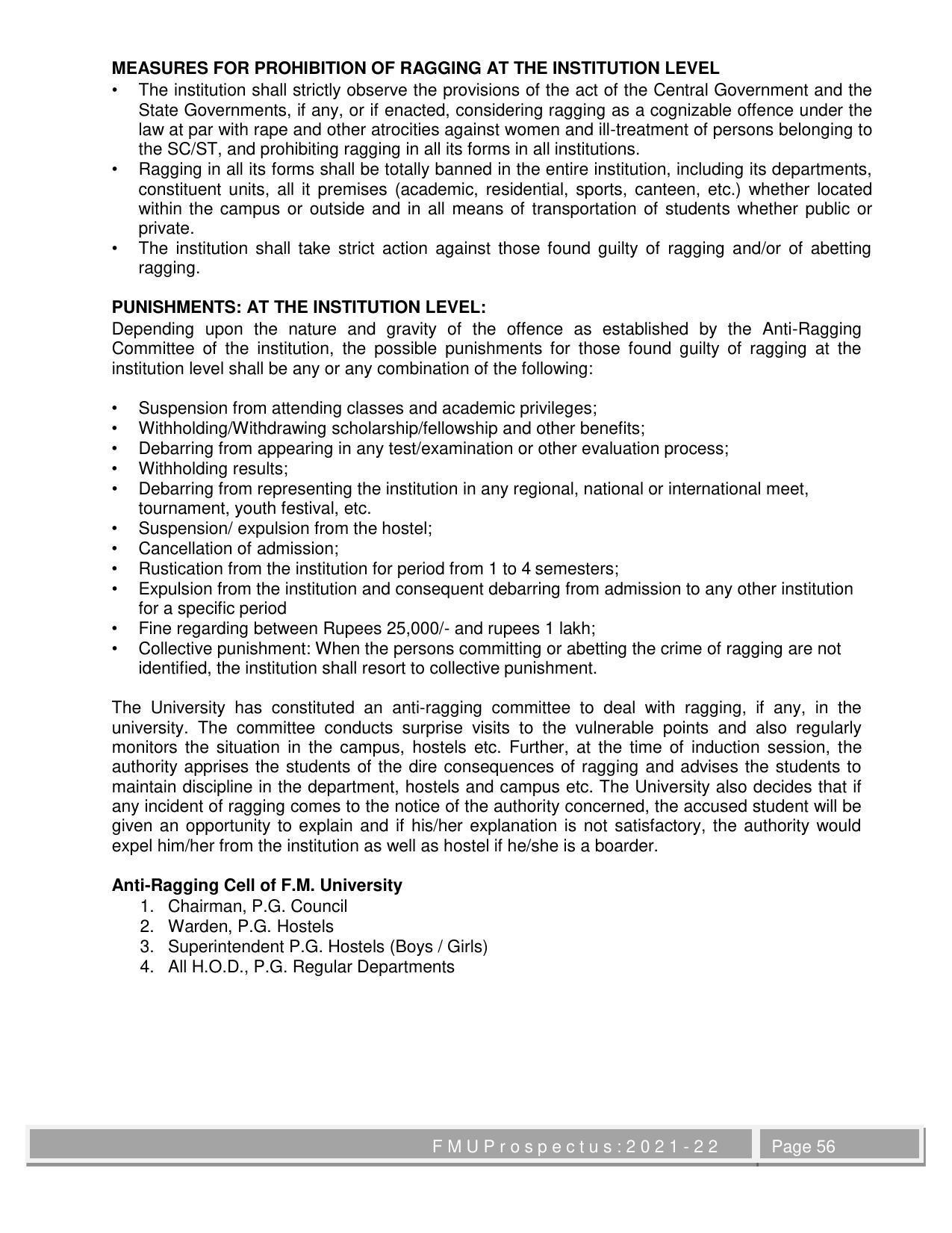 Fakir Mohan University, Balasore M.Phil Prospectus 2021-22 - Page 56