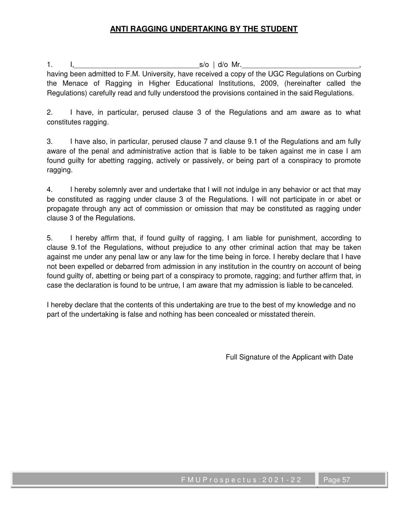 Fakir Mohan University, Balasore M.Phil Prospectus 2021-22 - Page 57