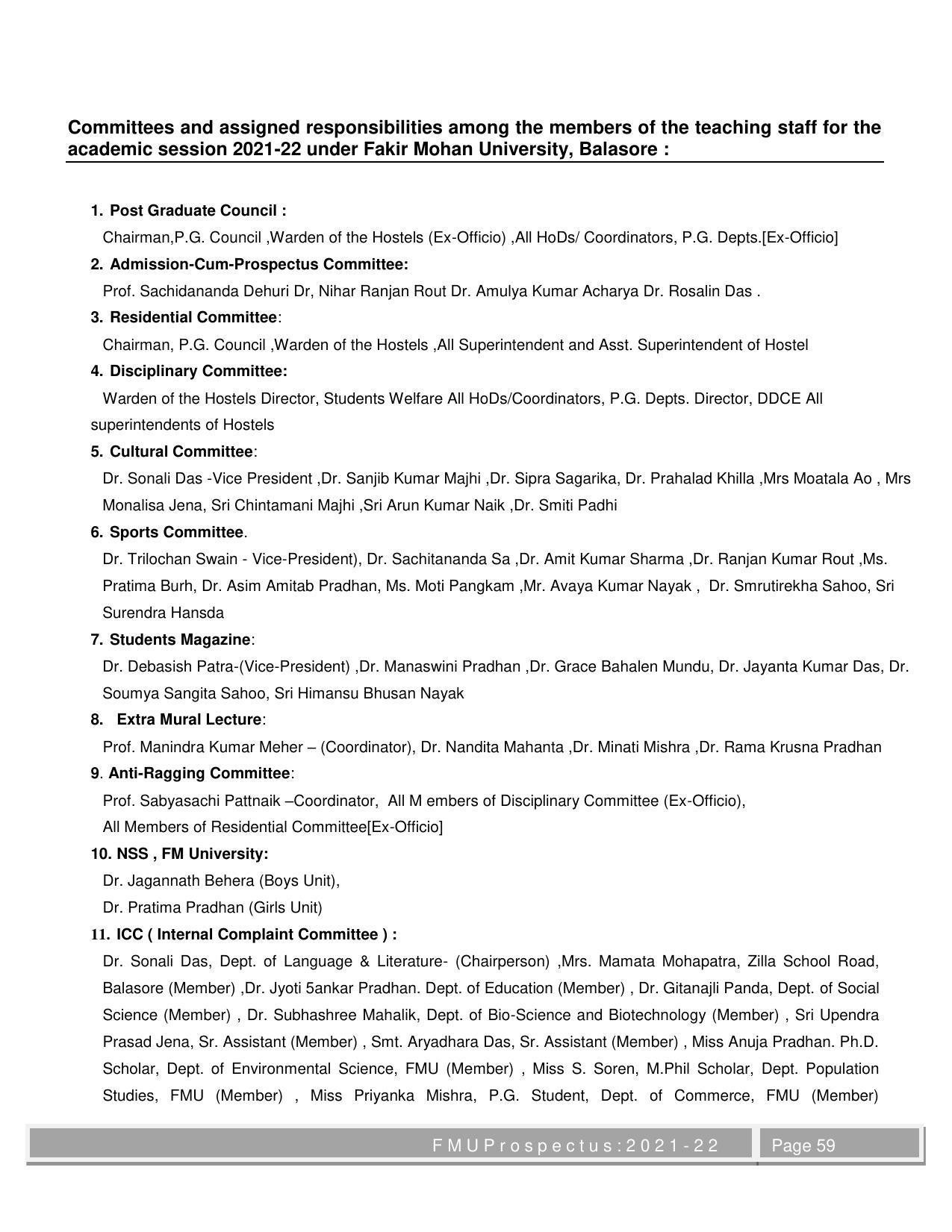 Fakir Mohan University, Balasore M.Phil Prospectus 2021-22 - Page 59