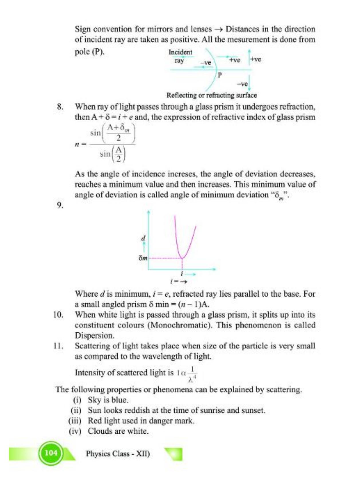 Class 12 Notes, Question & Practice Paper - Physics (Topic 5,6 :  Electromagnetic Waves and Optics) - Page 7