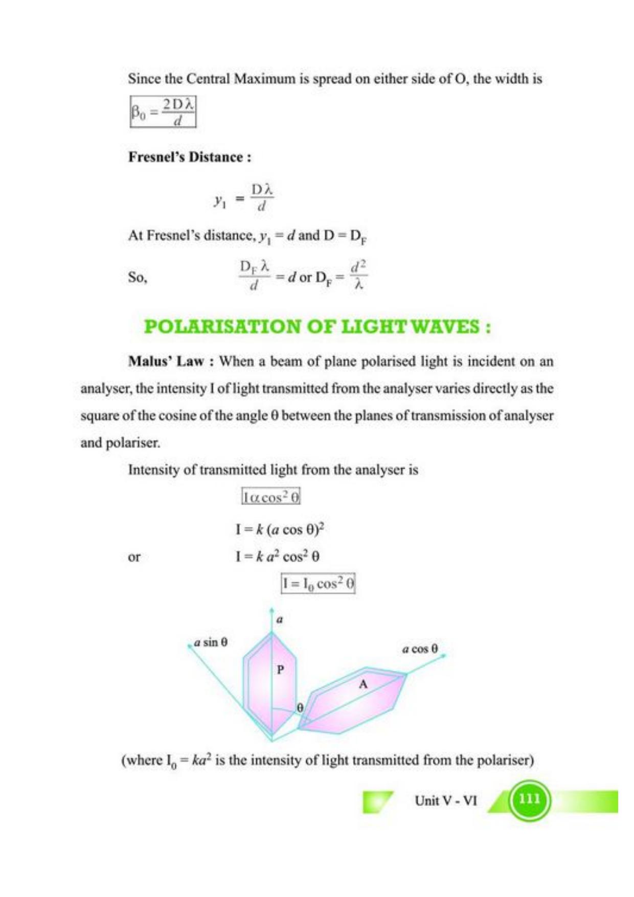Class 12 Notes, Question & Practice Paper - Physics (Topic 5,6 :  Electromagnetic Waves and Optics) - Page 14
