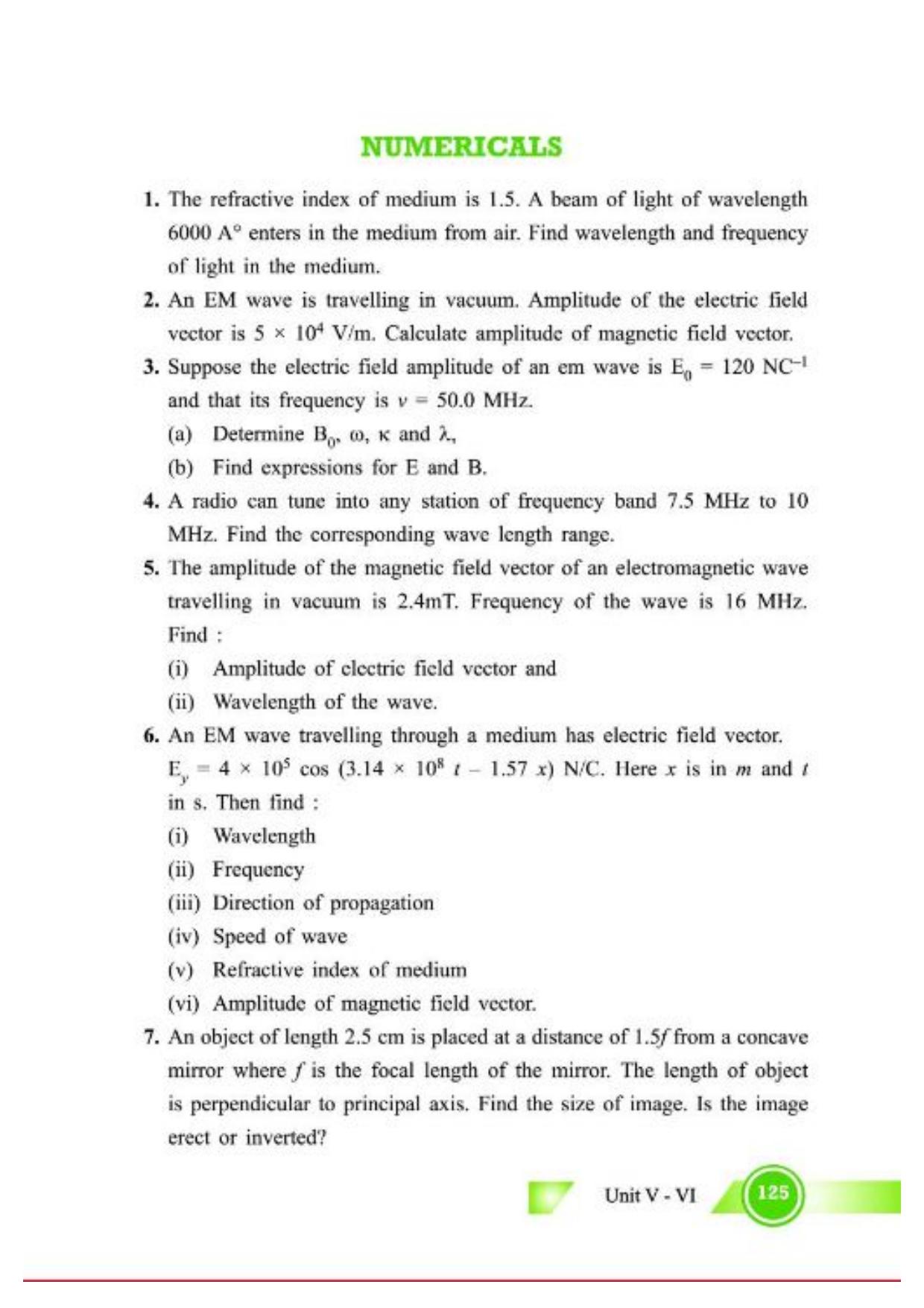 Class 12 Notes, Question & Practice Paper - Physics (Topic 5,6 :  Electromagnetic Waves and Optics) - Page 28