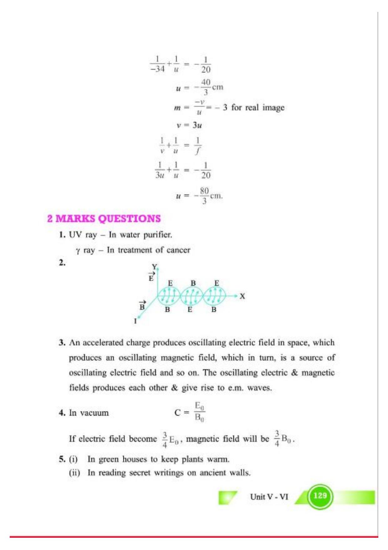 Class 12 Notes, Question & Practice Paper - Physics (Topic 5,6 :  Electromagnetic Waves and Optics) - Page 32