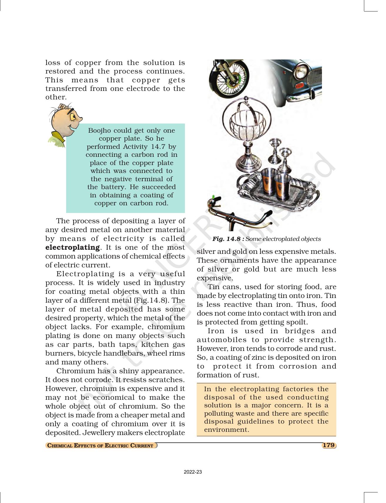 NCERT Book for Class 8 Science Chapter 14 Chemical Effects of Electric Current - Page 8
