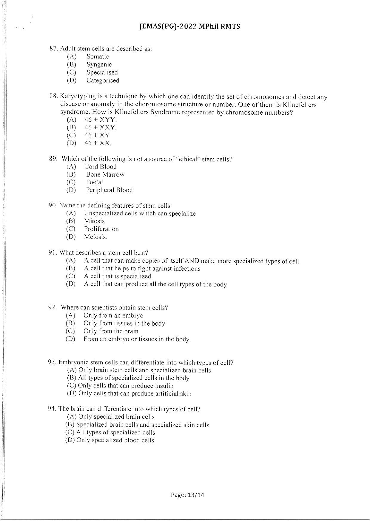 WBJEEB JEMAS (PG) 2022 MPhil RMTS Question Paper - Page 15