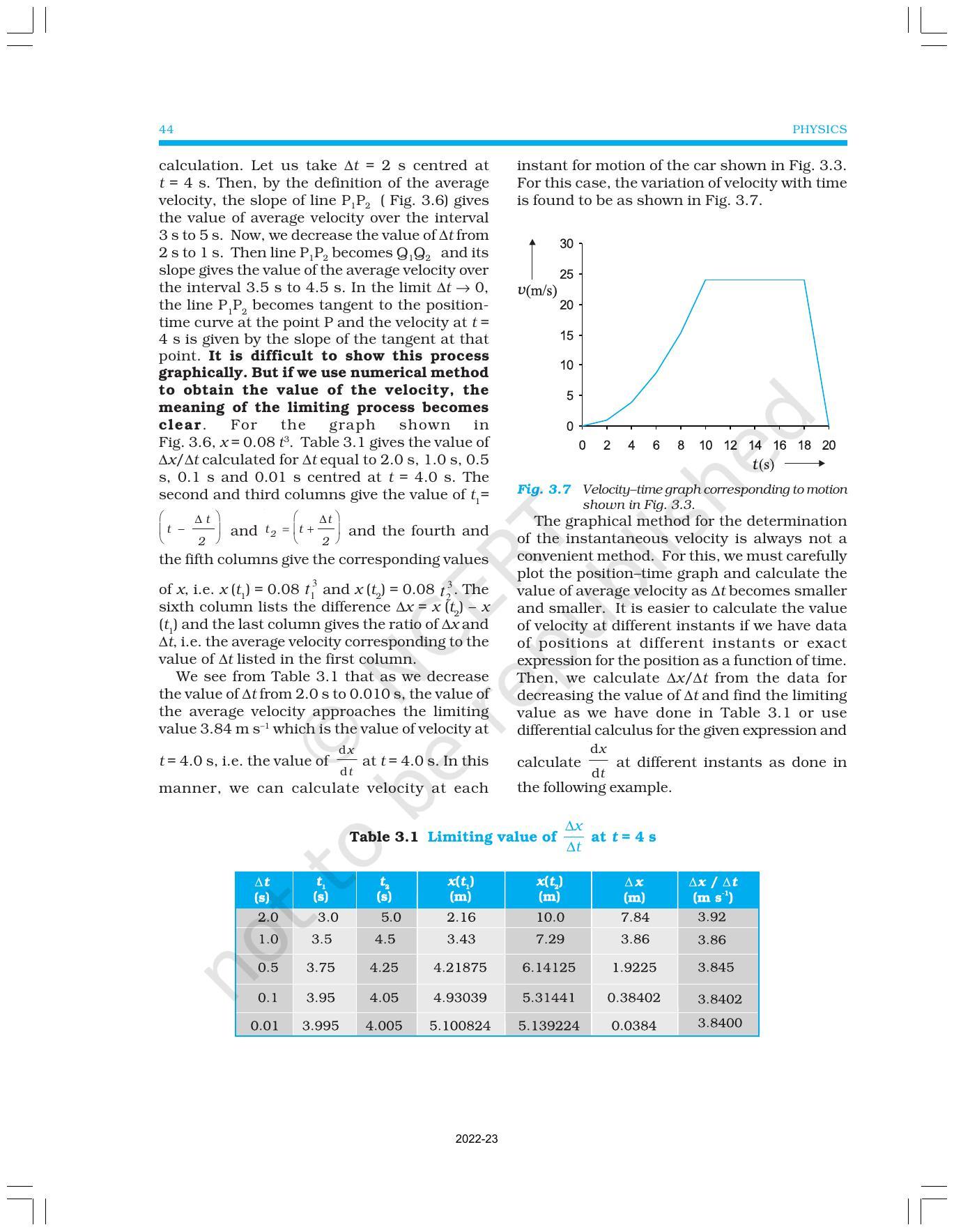 NCERT Book for Class 11 Physics Chapter 3 Motion in a Straight Line - Page 6
