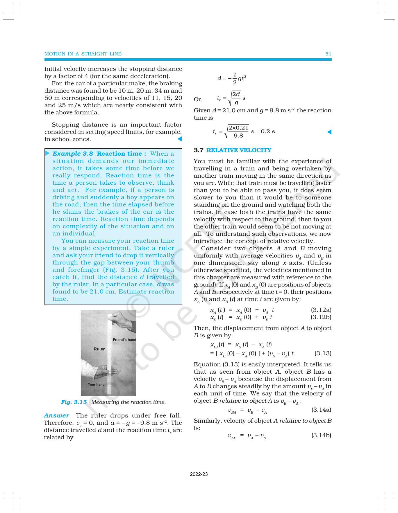 NCERT Book for Class 11 Physics Chapter 3 Motion in a Straight Line - Page 13