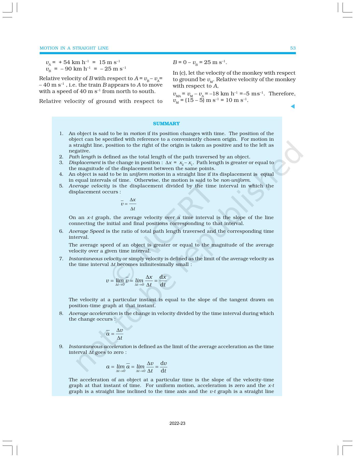 NCERT Book for Class 11 Physics Chapter 3 Motion in a Straight Line - Page 15