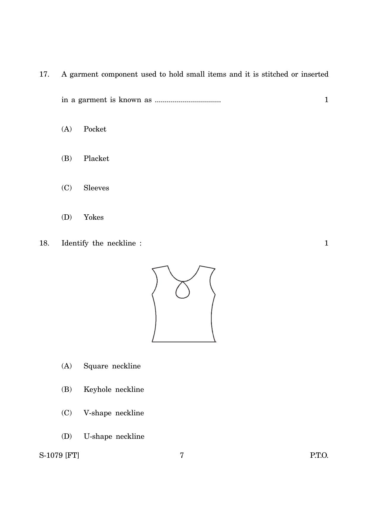 Goa Board Class 10 Apparel (November 2022) Question Paper - Page 7