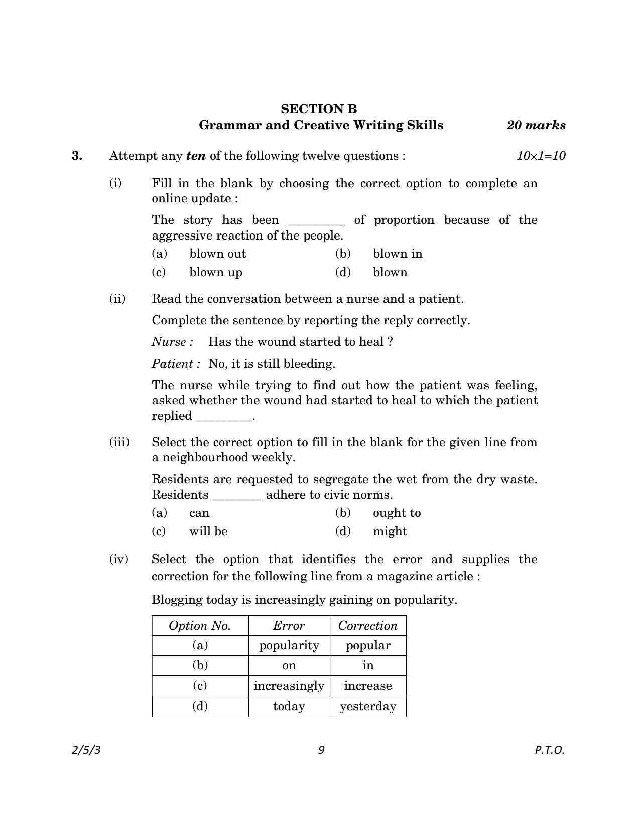 CBSE Class 10 2-5-3_English Language And Literature 2023 Question Paper - Page 9