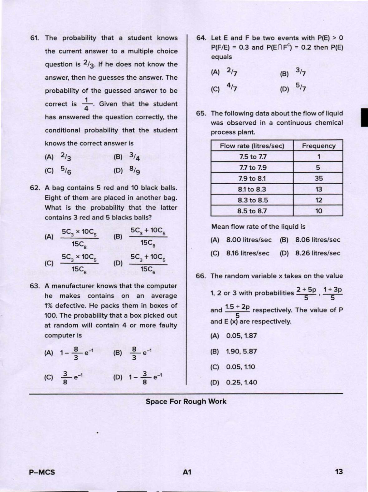 Karnataka PGCET 2020 Mathematics and Computer Science Question Paper - Page 13