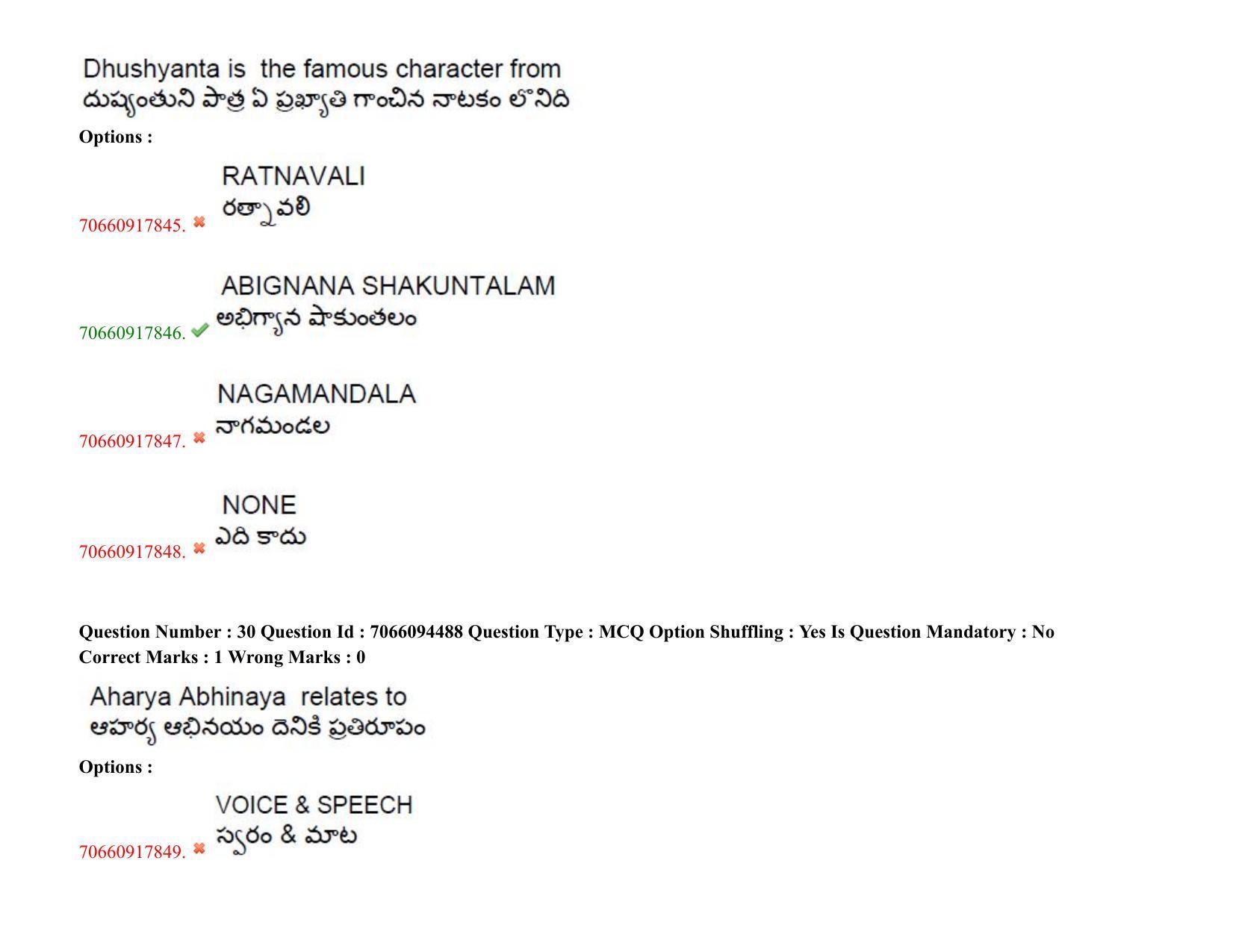 TS CPGET 2020 M.A. Theatre Arts (Shift 1) Question Paper with Answer Key - Page 24