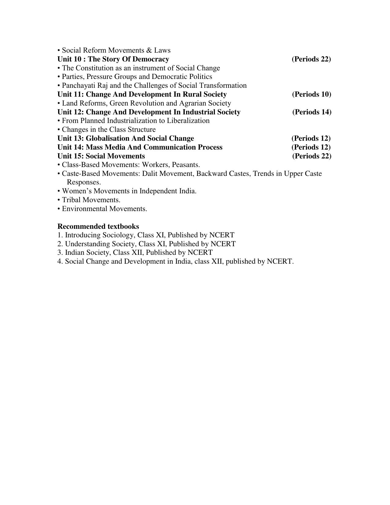 Meghalaya Board Sociology Syllabus for Class XI & XII - Page 6