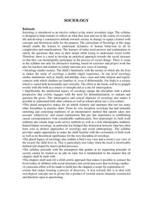 Meghalaya Board Sociology Syllabus for Class XI & XII