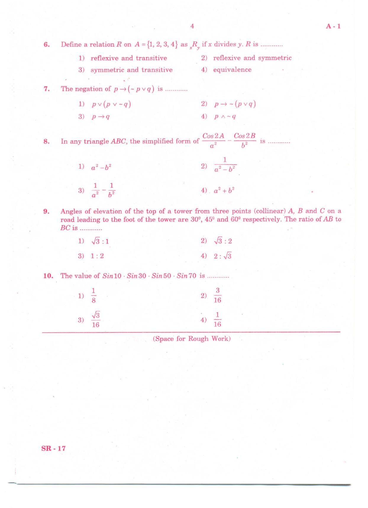 KCET Mathematics 2011 Question Papers - Page 3
