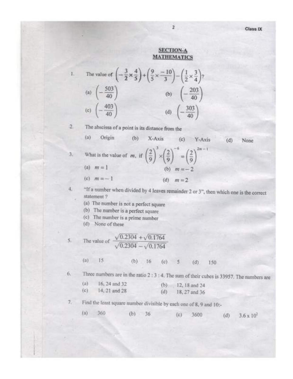 Sainik School Class 9 Question Paper 2020 in English - Page 2