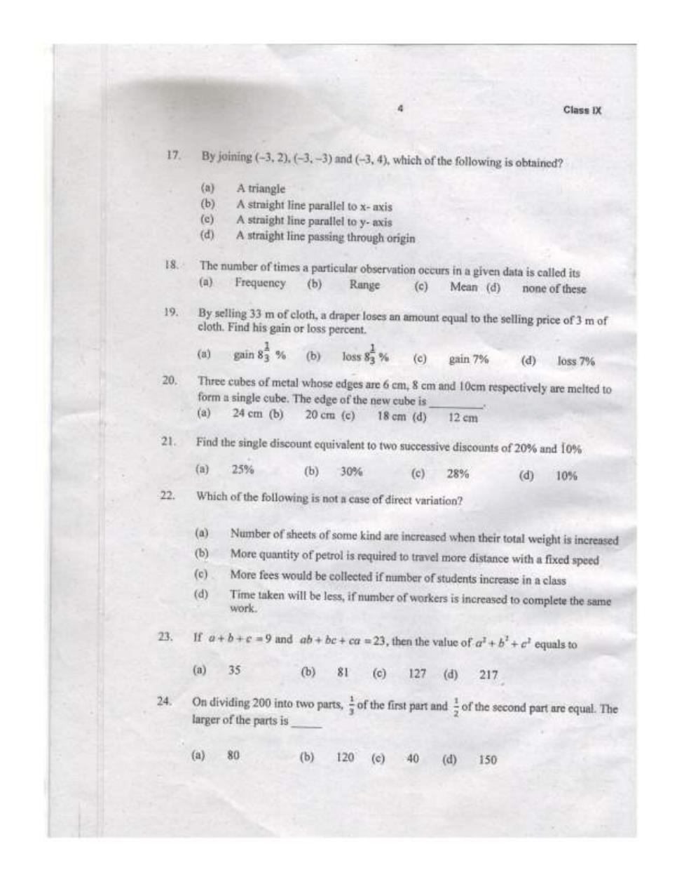 Sainik School Class 9 Question Paper 2020 in English - Page 4