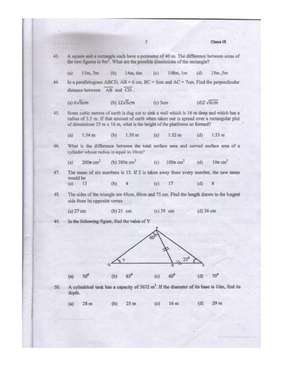 Sainik School Class 9 Question Paper 2020 in English - Page 7