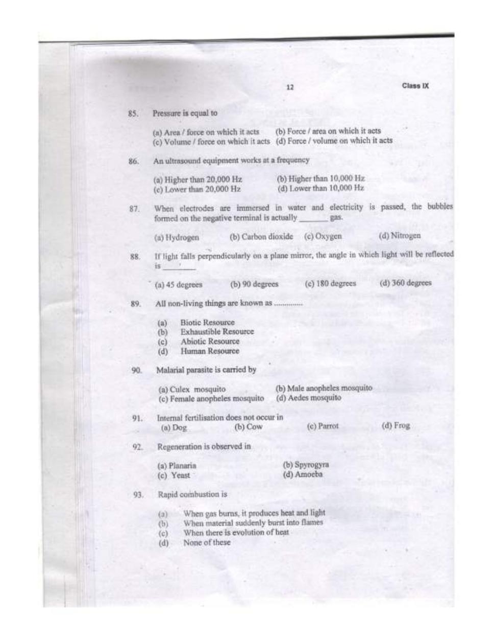 Sainik School Class 9 Question Paper 2020 in English - Page 12