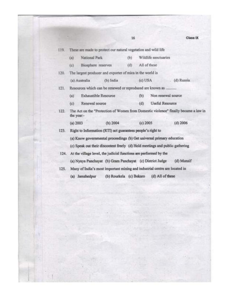 Sainik School Class 9 Question Paper 2020 in English - Page 16