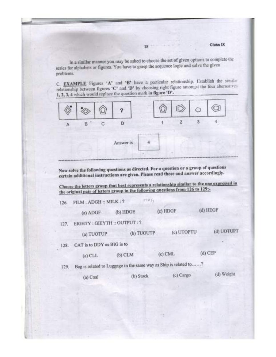 Sainik School Class 9 Question Paper 2020 in English - Page 18