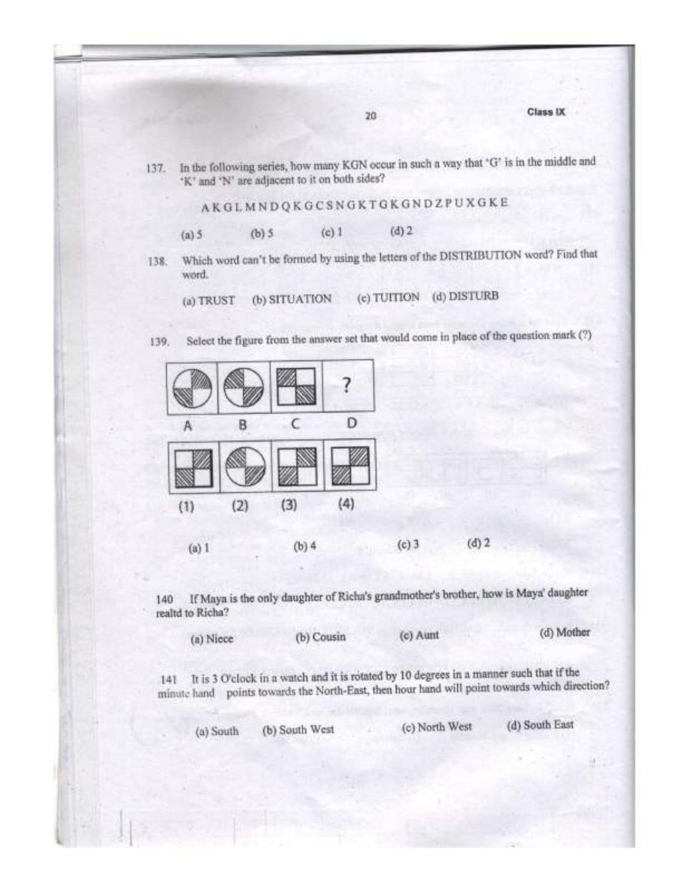 Sainik School Class 9 Question Paper 2020 in English - Page 20