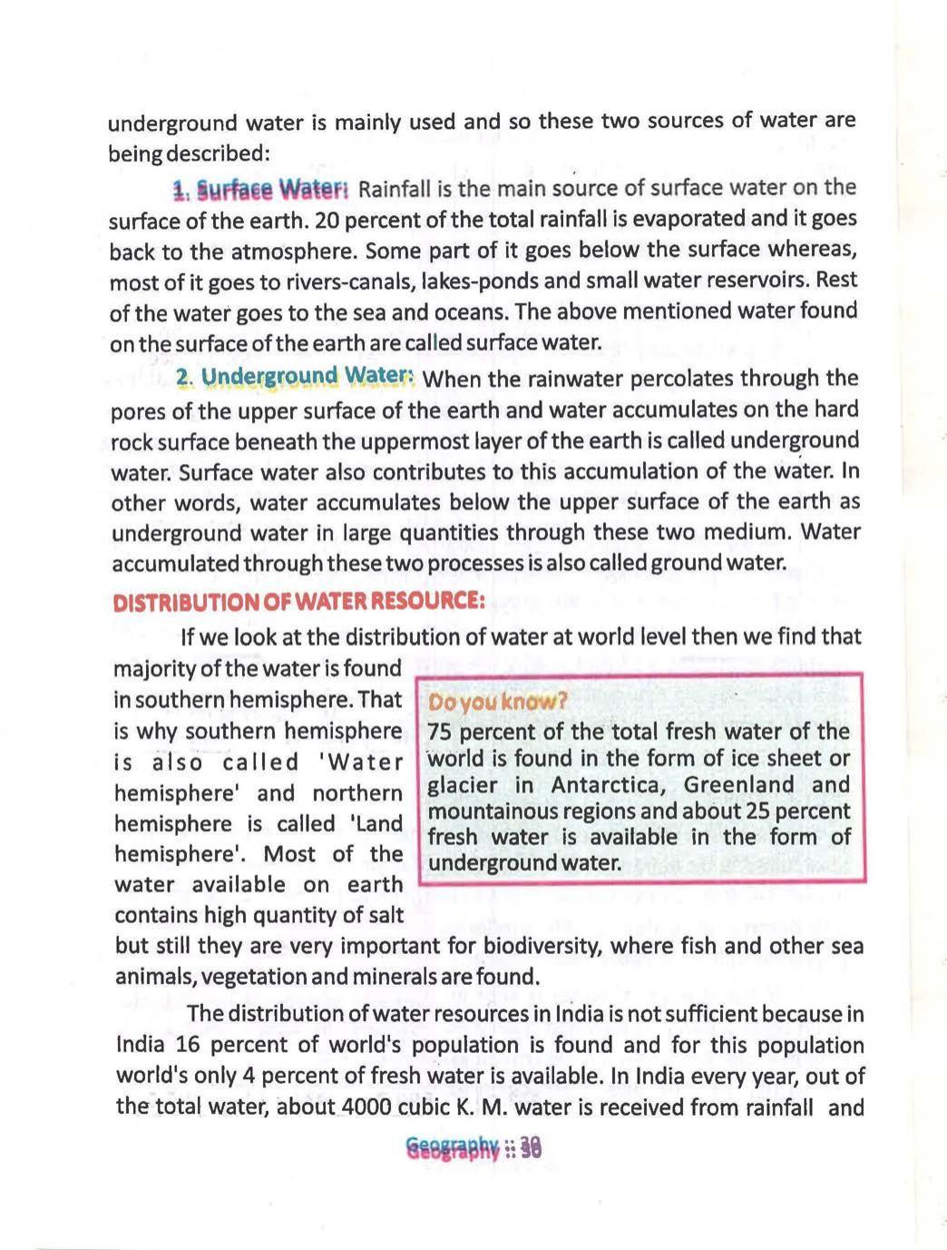 Bihar Board Class 10 Book for Geography: India Resources and Utility: Chapter-1 - Page 30