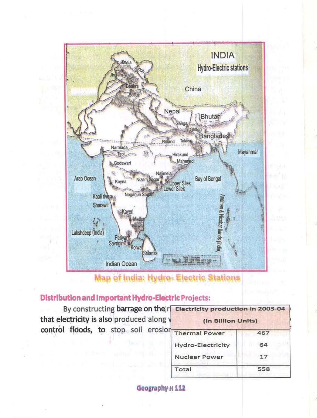 Bihar Board Class 10 Book for Geography: India Resources and Utility: Chapter-1 - Page 112