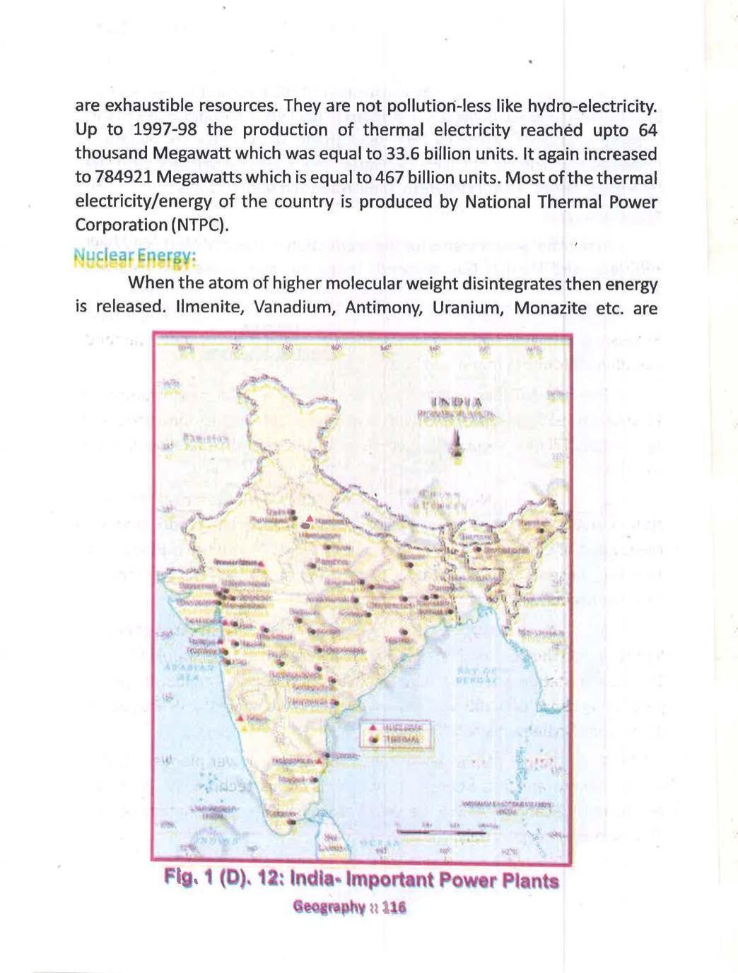 Bihar Board Class 10 Book for Geography: India Resources and Utility: Chapter-1 - Page 116