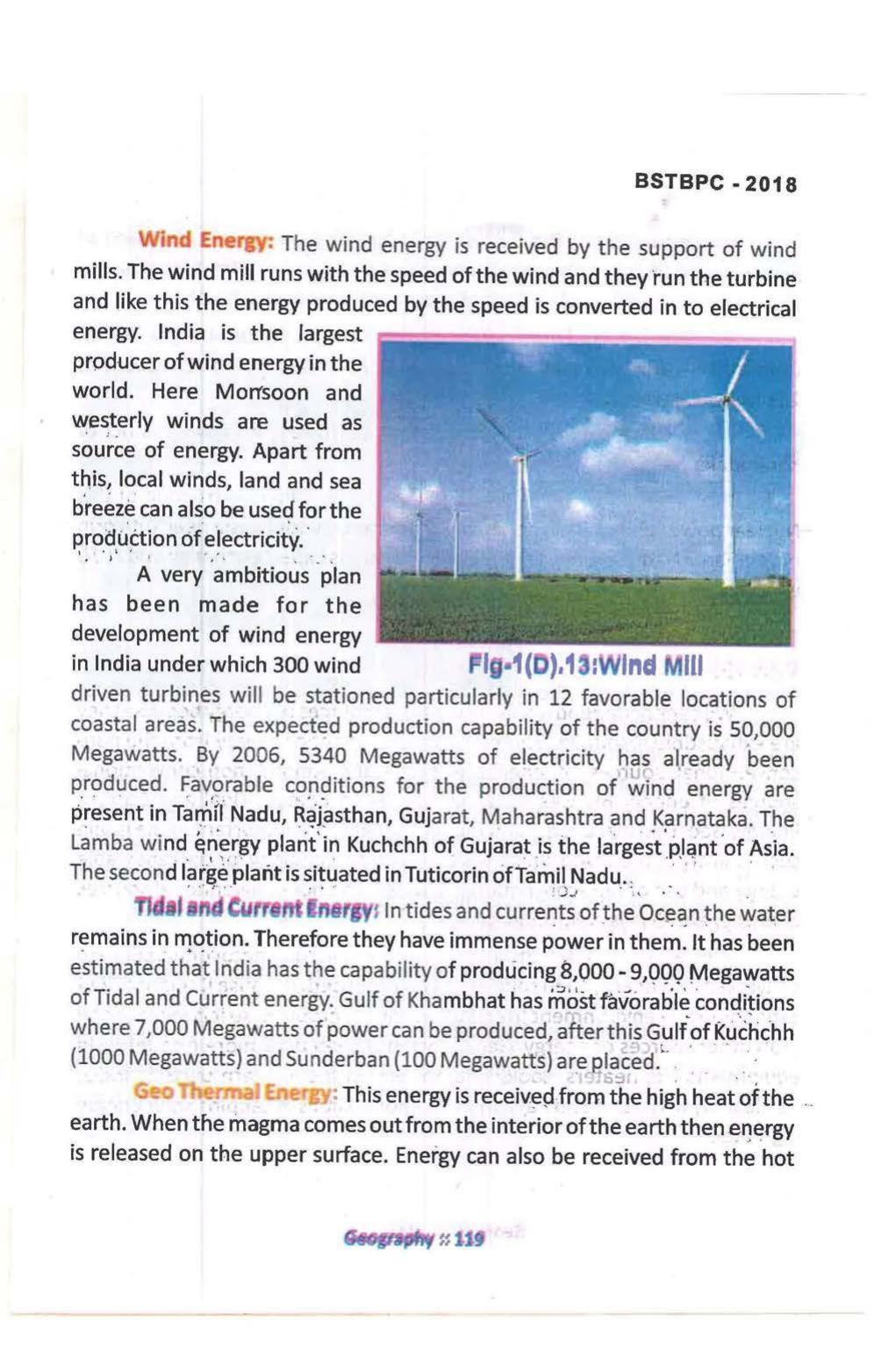 Bihar Board Class 10 Book for Geography: India Resources and Utility: Chapter-1 - Page 119