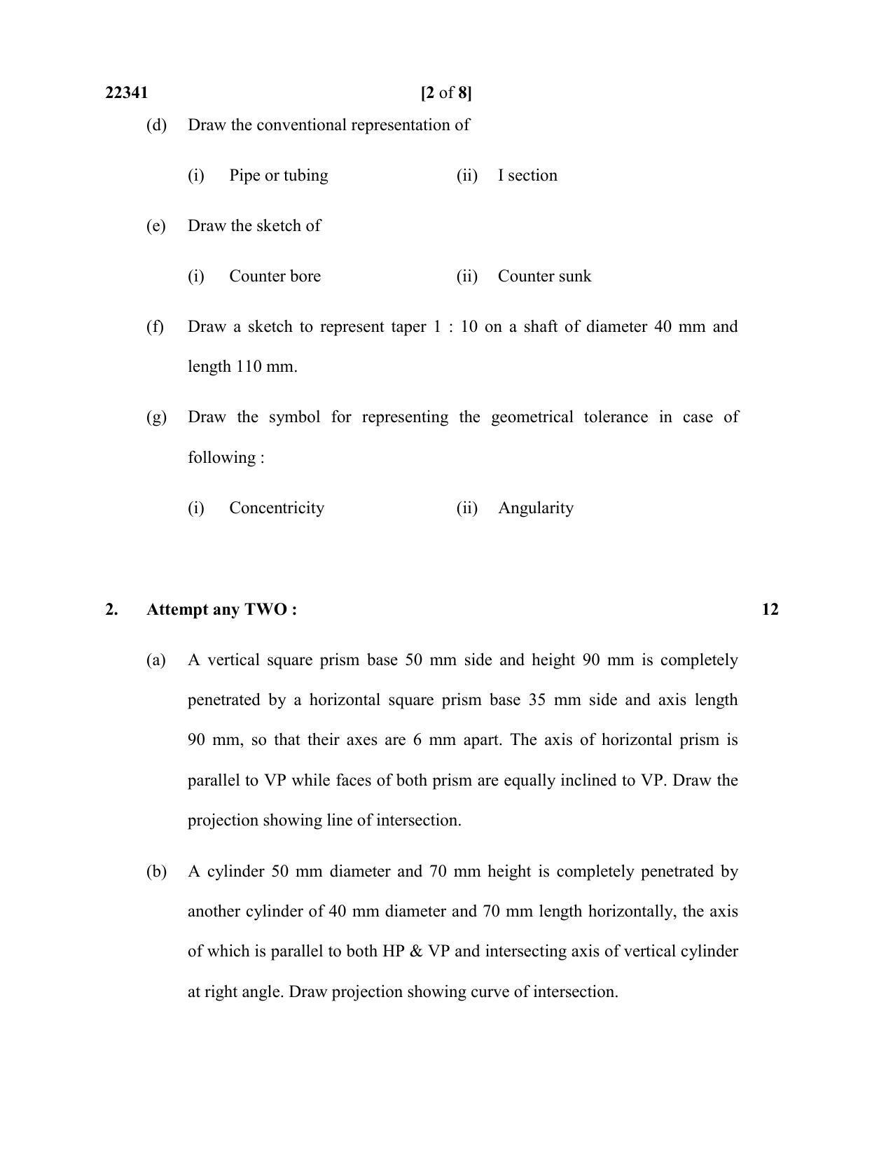 MSBTE Question Paper - 2019 - Engineering Metrology - Page 2