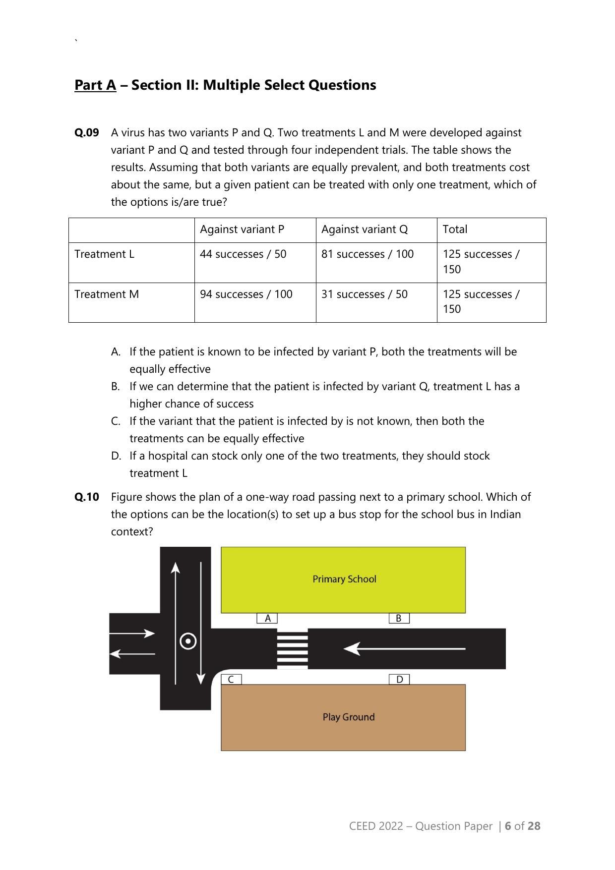 CEED 2022 Question Paper - Page 6
