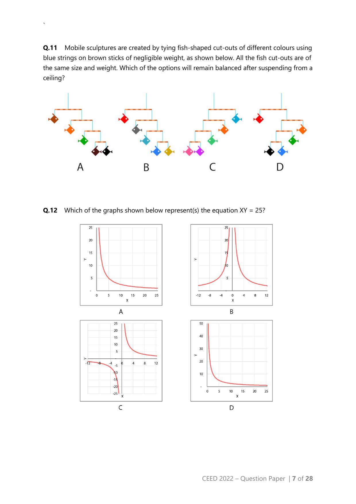 CEED 2022 Question Paper - Page 7