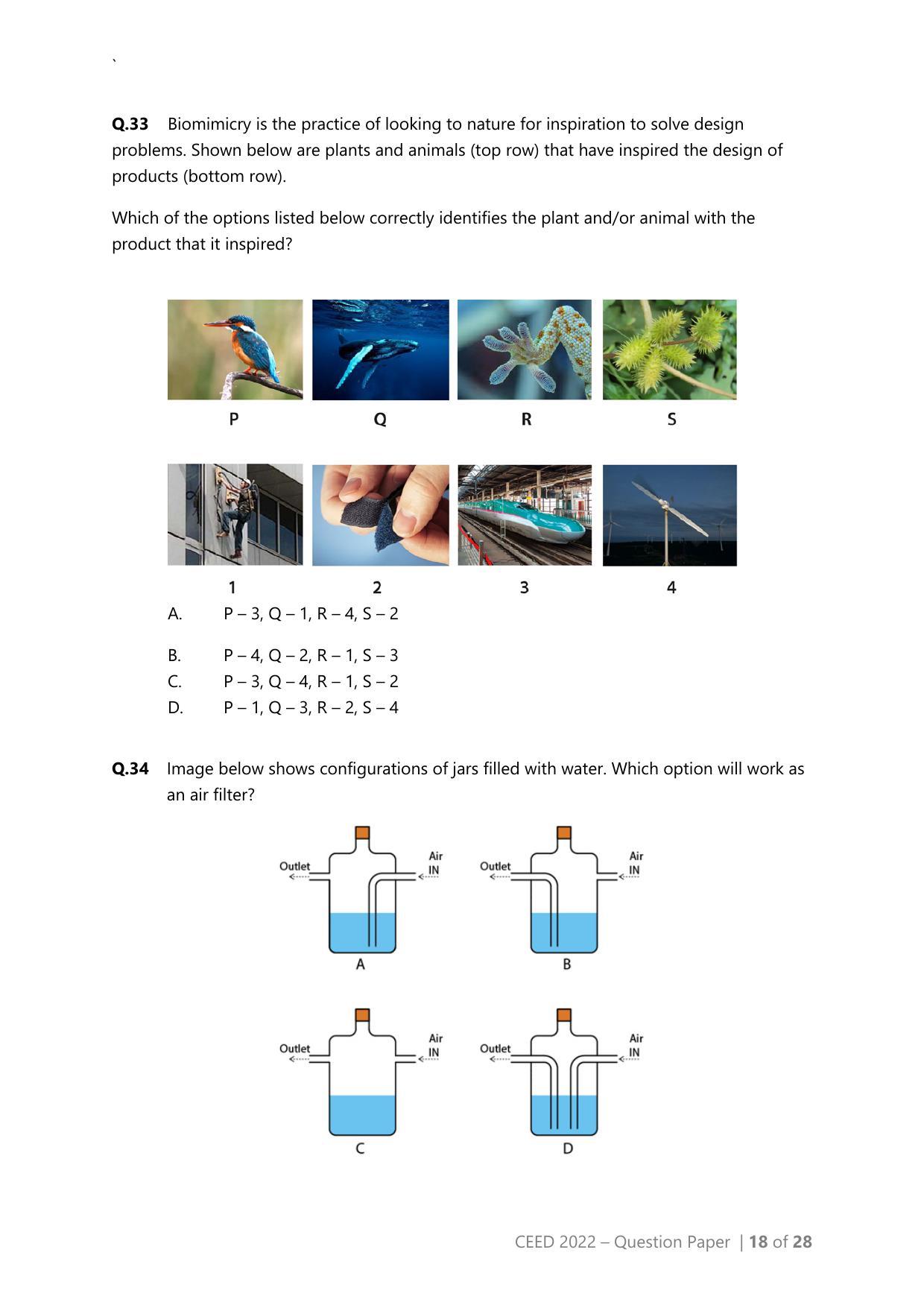 CEED 2022 Question Paper - Page 18