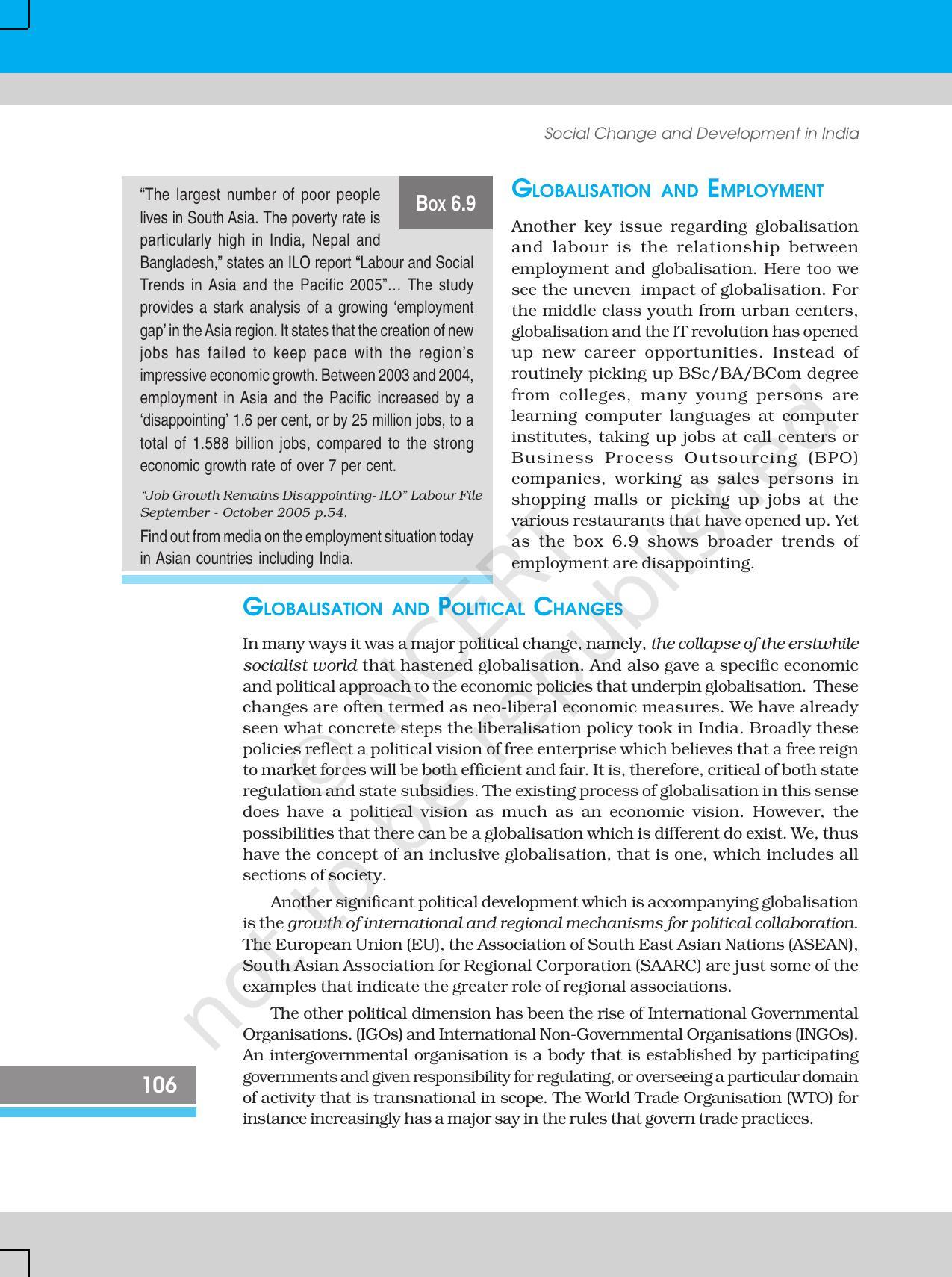 NCERT Book for Class 12 Sociology (Social Change and Development in India) Chapter 6 Globalisation and Social Change - Page 16