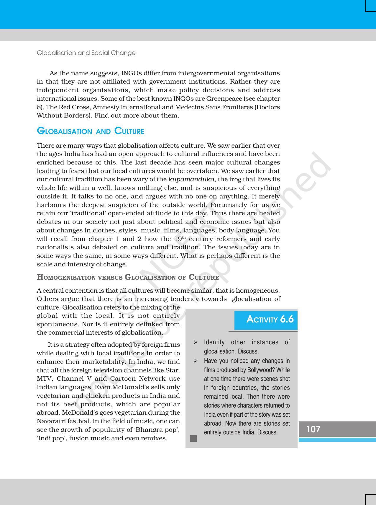 NCERT Book for Class 12 Sociology (Social Change and Development in India) Chapter 6 Globalisation and Social Change - Page 17