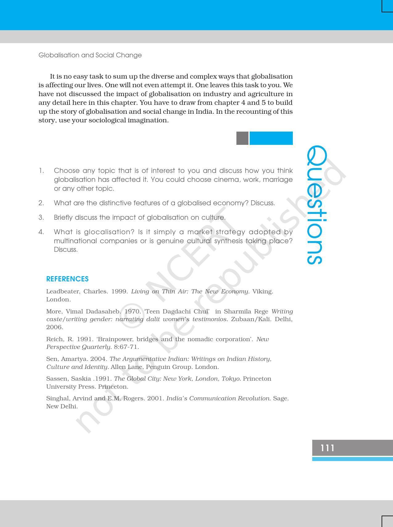 NCERT Book for Class 12 Sociology (Social Change and Development in India) Chapter 6 Globalisation and Social Change - Page 21