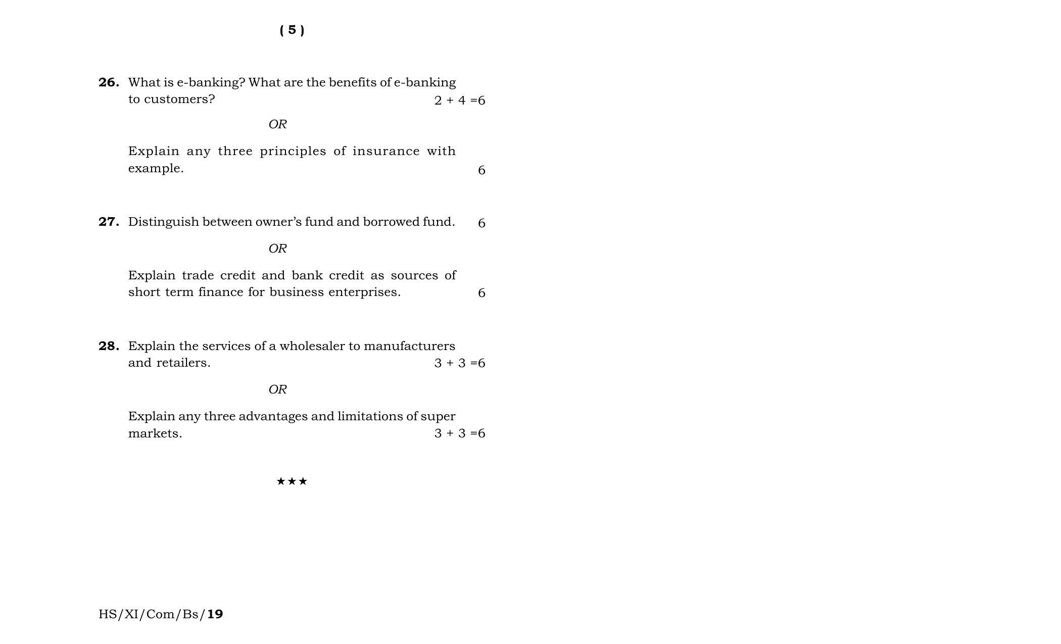 Meghalaya Board (MBOSE) Class 11 Business_Studies 2019 Question Paper - Page 3