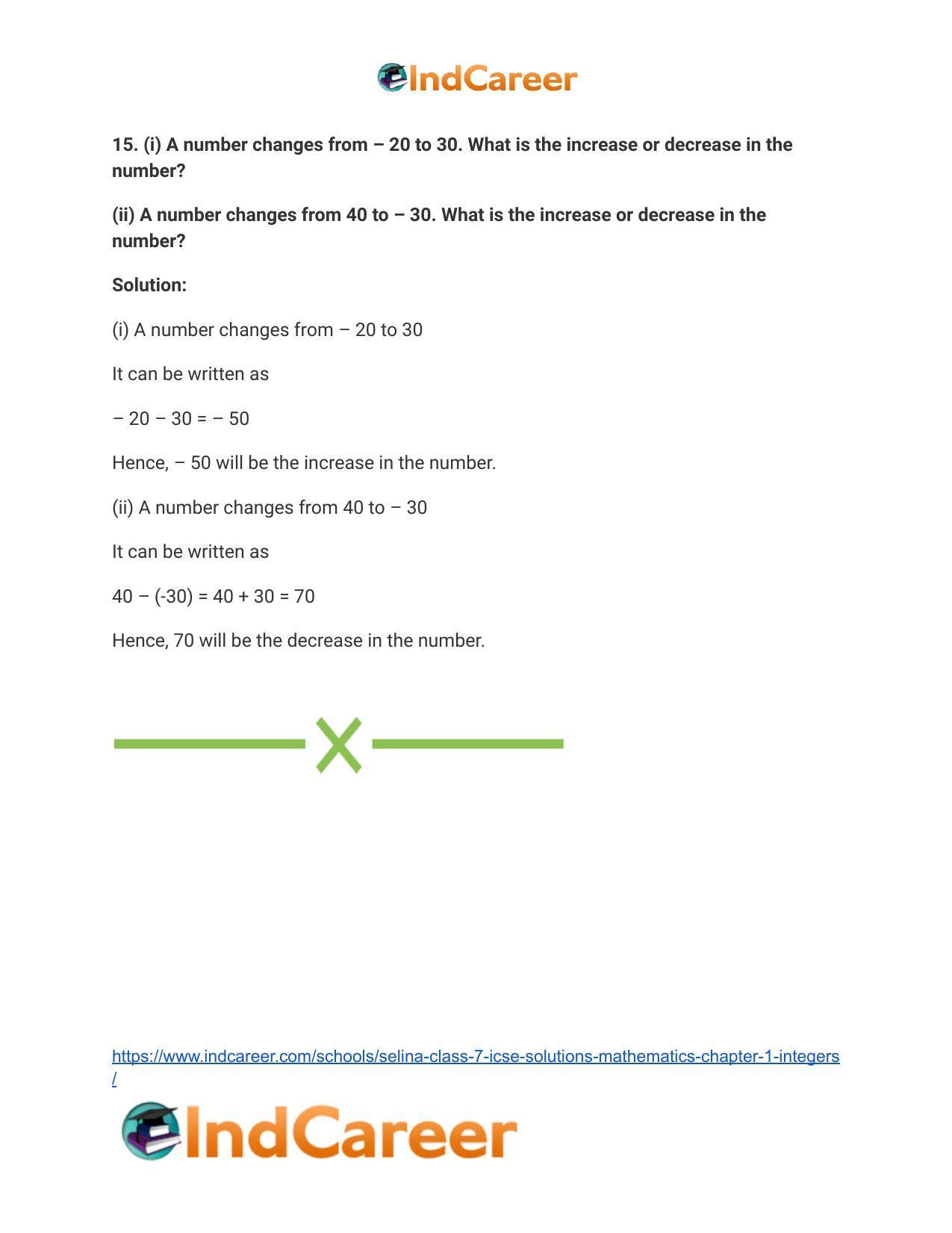 Selina Class 7 ICSE Solutions Mathematics : Chapter 1- Integers - Page 75