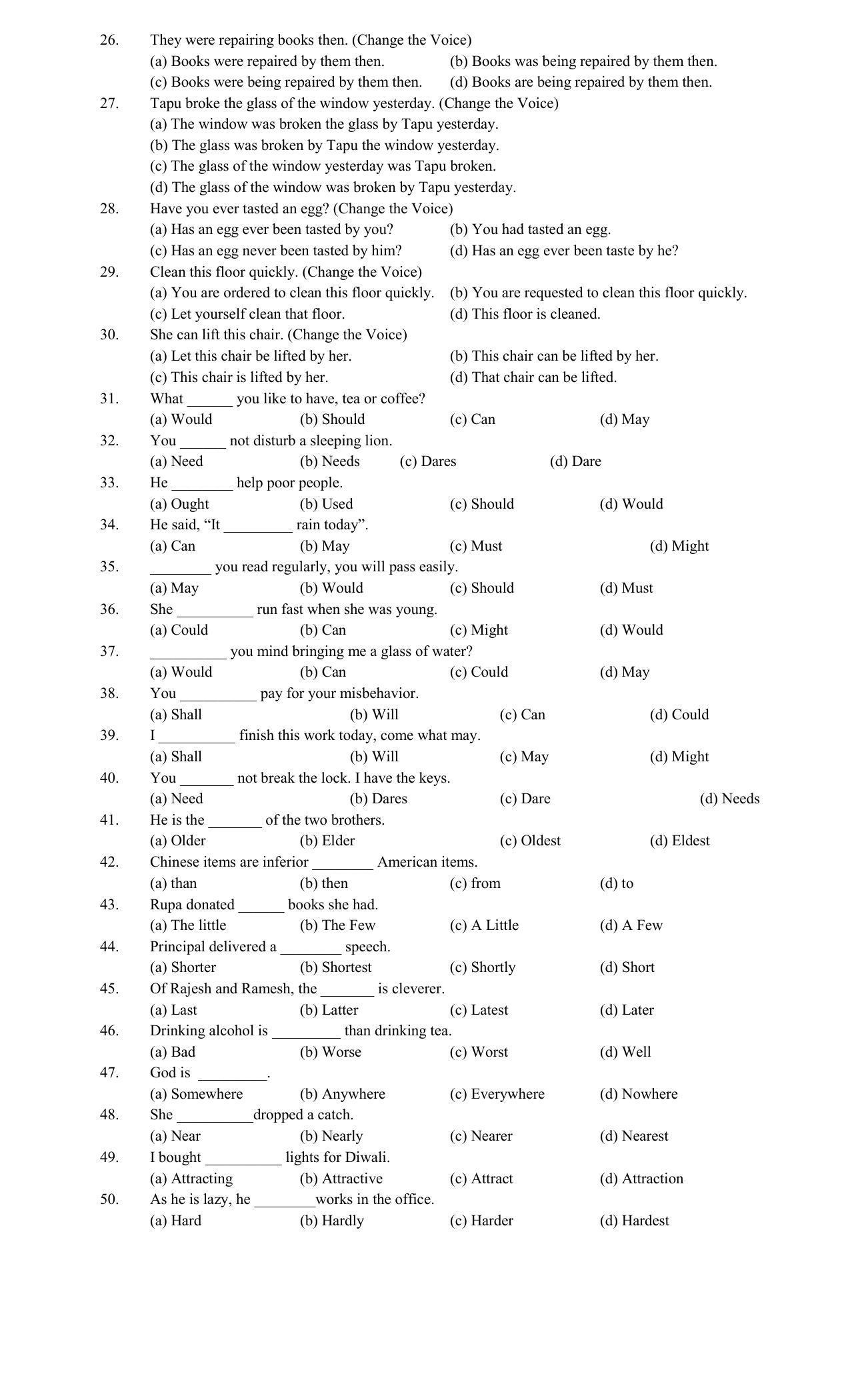 Hemchand North Gujarat University Sample Paper July-Sept 2021: B.A. B.Ed. Semester-III Foundation Compulsory English- 303 Paper Code - 3501 - Page 2