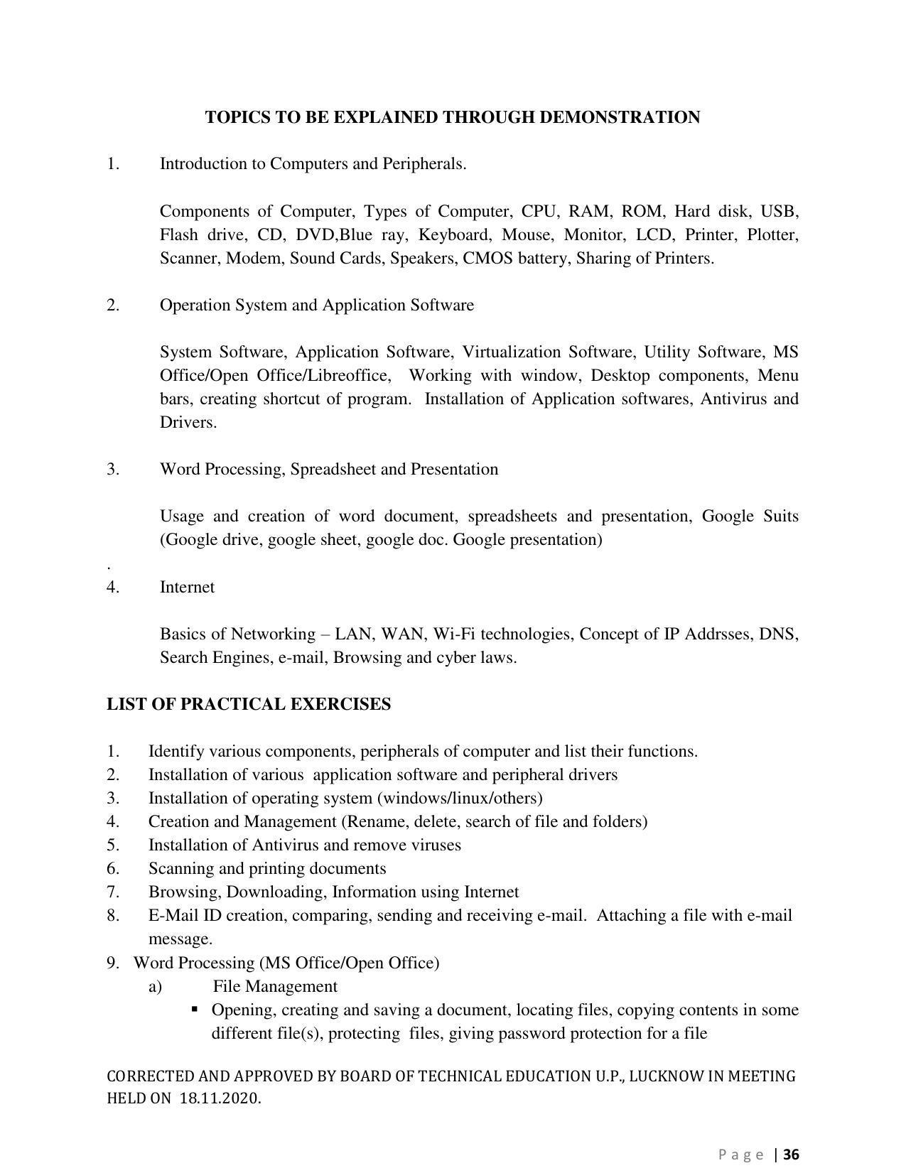 SYLLABUS FOR FIRST SEMESTER SESSION (2020-2021) - SIX SEMESTER DIPLOMA COURSE IN ARCHITECTURAL ASSISTANTSHIP - Page 36