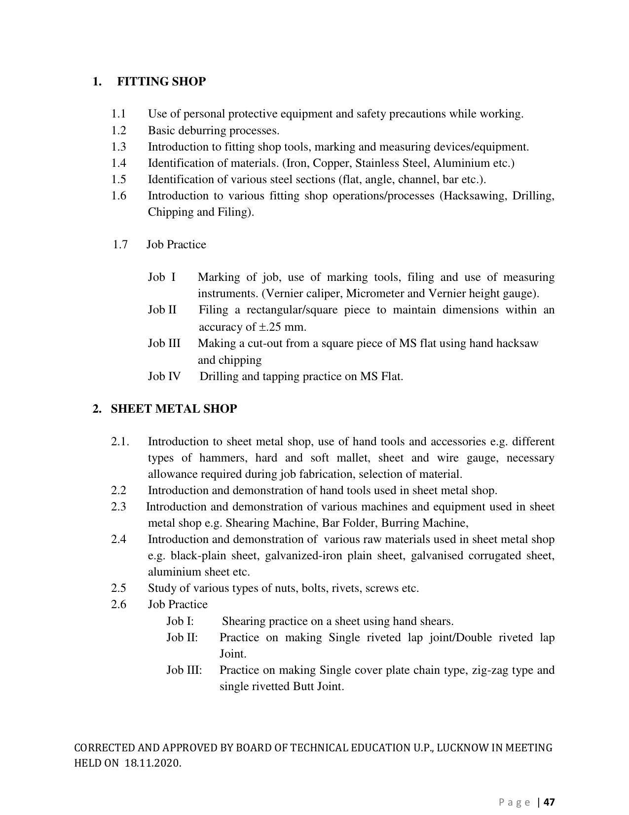 SYLLABUS FOR FIRST SEMESTER SESSION (2020-2021) - SIX SEMESTER DIPLOMA COURSE IN ARCHITECTURAL ASSISTANTSHIP - Page 47