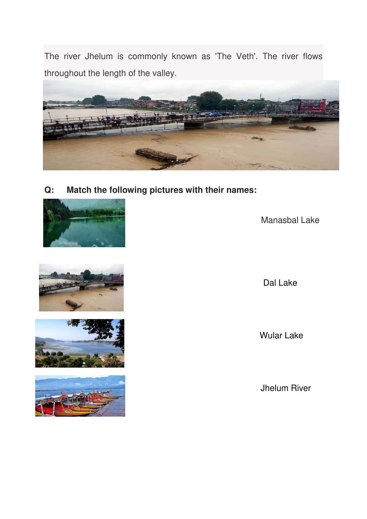 Worksheet for Class 1 GK Assignment 4 (Our Water Resources and Lakes) - Page 3