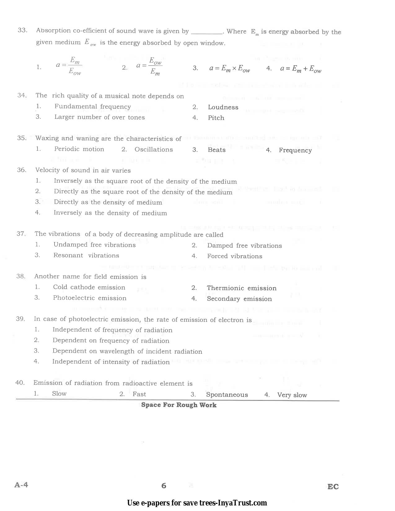 Karnataka Diploma CET- 2015 Electronics and Communication Engineering Question Paper - Page 6