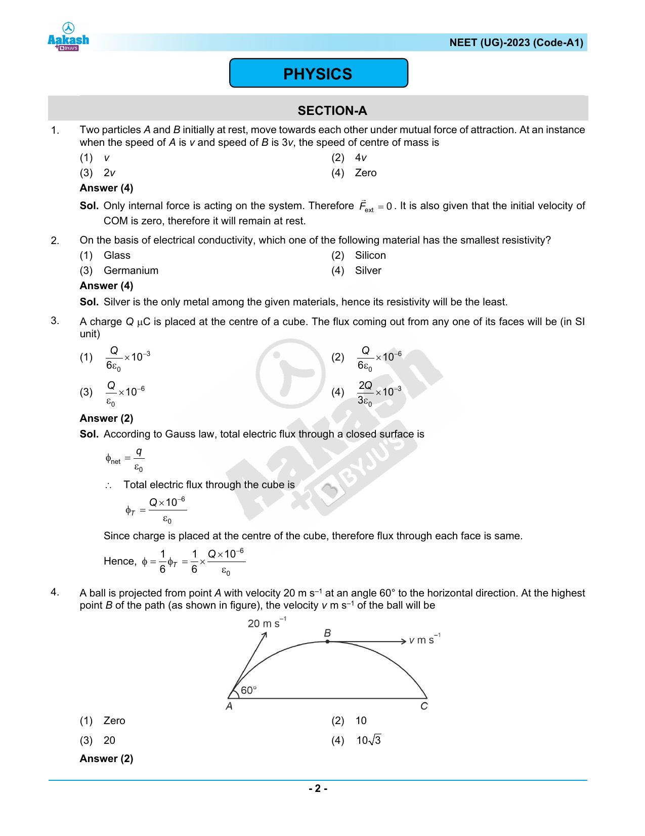 NEET 2023 Question Paper A1 - Page 2