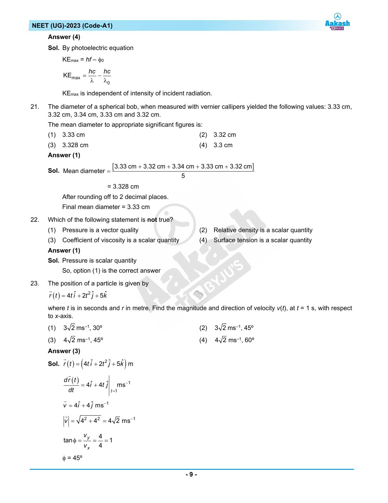 NEET 2023 Question Paper A1 - Page 9