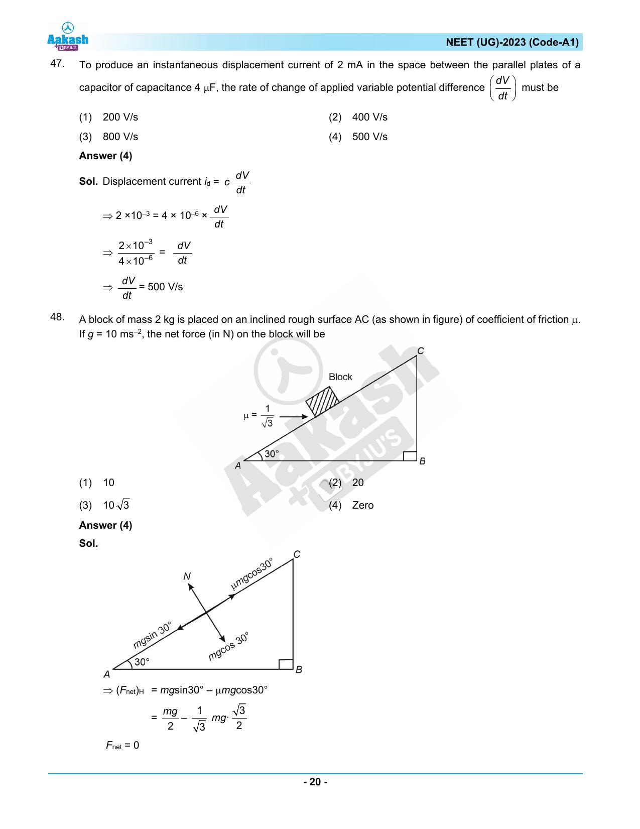 NEET 2023 Question Paper A1 - Page 20