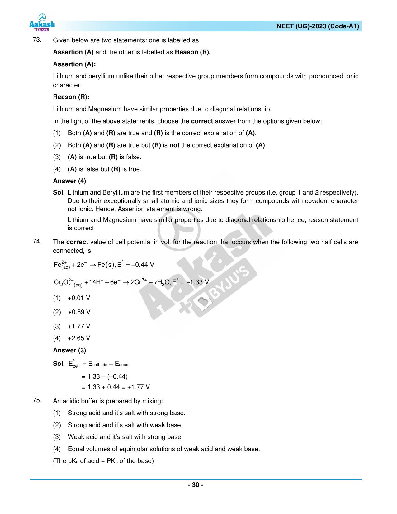 NEET 2023 Question Paper A1 - Page 30