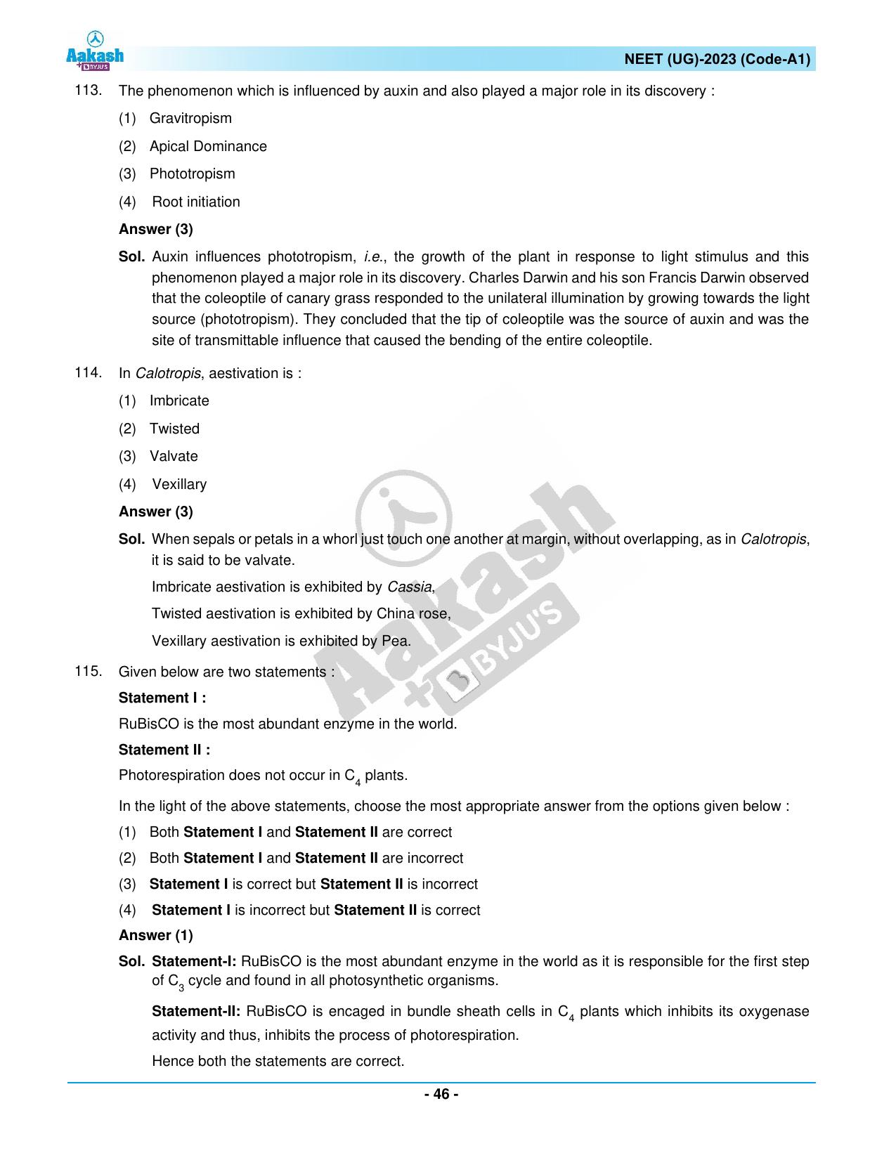 NEET 2023 Question Paper A1 - Page 46