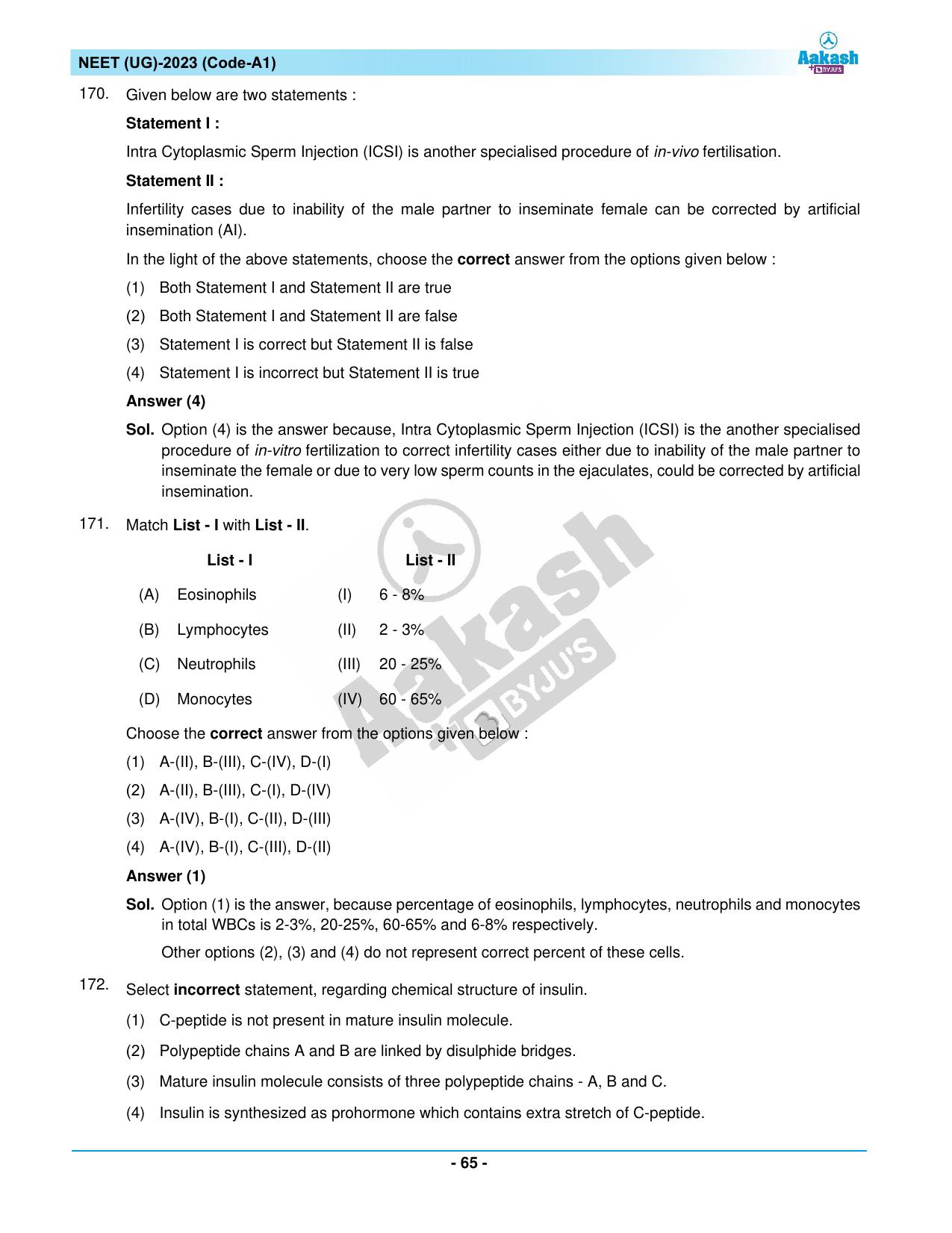 NEET 2023 Question Paper A1 - Page 65